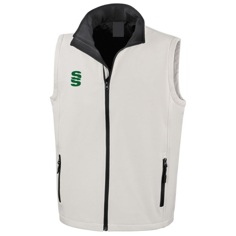 Core Printable Softshell Gilet Male: White/Black